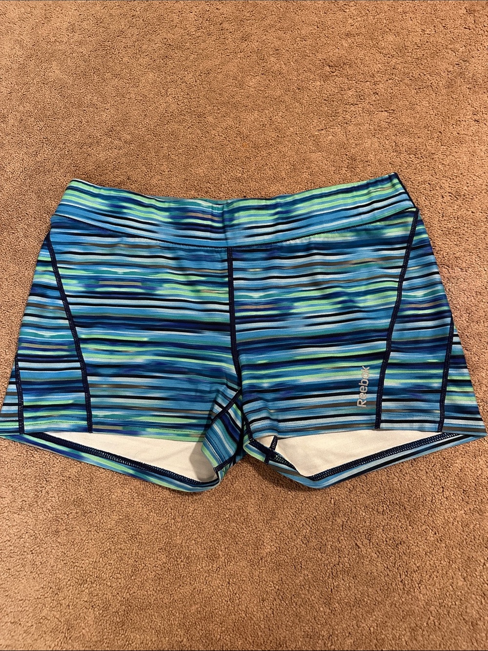 Reebok Women’s Blue & Aqua Striped Swim Shorts